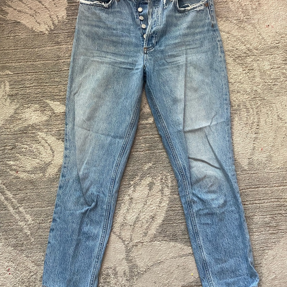 Agolde High Rise Straight Leg Light Blue Jeans